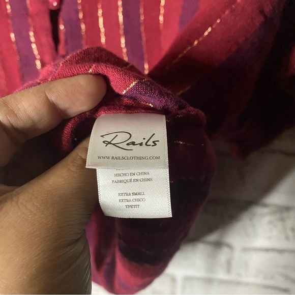 Rails Thea Rouge Stripe Red Crop Top - Picture 6 of 9